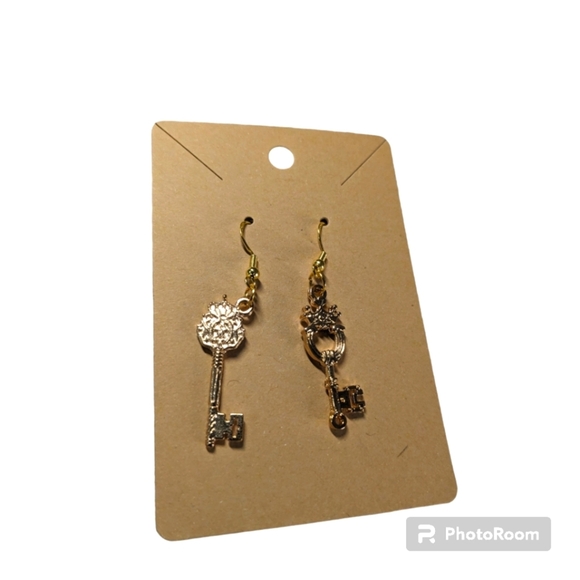 Handcrafted "key" Earrings. 1 Pair. New. - Picture 1 of 9